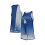 Women's Royal Los Angeles Dodgers Gradient Tie-Back Racerback Tank Top