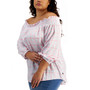 Plus Size Off-The-Shoulder Plaid Top