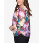 Plus Size Classics Floral Watercolor Shirttail Hem Top