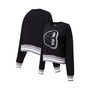 Women's Black Brooklyn Nets Mash Up Pullover Sweatshirt