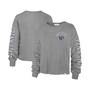 Women's Heathered Gray Penn State Nittany Lions Ultra Max Parkway Long Sleeve Cropped T-shirt