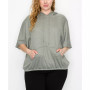 Plus Size Batwing Pocket Hoodie