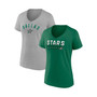 Women's Branded Kelly Green, Gray Dallas Stars Parent 2-Pack V-Neck T-shirt Set