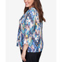 Plus Size Classics Triple Ring Embroidered Brushstroke Top