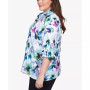 Plus Size Classics Blotted Watercolor Floral Button Down Top