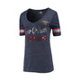 Women's Navy New Orleans Pelicans Script Bling Tri-Blend Scoop Neck T-shirt