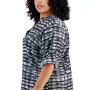 Plus Size Printed Tab-Sleeve Shirt