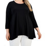 Plus Size Sharkbite 3/4-Sleeve Top
