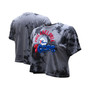 Women's Charcoal Philadelphia 76ers Street Art Dark Crystal Washed Crop T-shirt