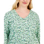 Plus Size V-Neck 3/4-Sleeve Top, Created for Macy's