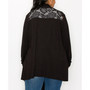 Plus Size Lace Yoke Cardigan Duster Knit Top