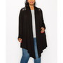 Plus Size Lace Yoke Cardigan Duster Knit Top