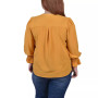 Plus Size Long Sleeve Y Neck Blouse