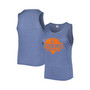Women's Navy Detroit Tigers Plus Size High Neck Tri-Blend Tank Top