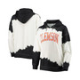 Women's White, Black Clemson Tigers For the Fun Double Dip-Dyed Pullover Hoodie