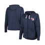 Women's Navy Cleveland Guardians Plus Size Full-Zip Tri-Blend Hoodie