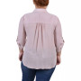 Plus Size 3/4 Sleeve Gauze Blouse