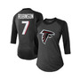 Women's Threads Bijan Robinson Black Atlanta Falcons 3/4 Sleeve Raglan Tri-Blend Player Name and Number T-shirt