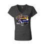 Women's Heather Charcoal Chase Elliott Challenger V-Neck T-shirt