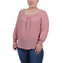 Plus Size Long Sleeve Square Neck Blouse