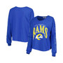 Women's Royal Los Angeles Rams Skyler Parkway Cropped Long Sleeve T-shirt