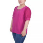 Plus Size Short Sleeve Three-Ring Top