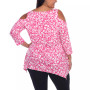 Plus Size Leopard Cold Shoulder Tunic Top