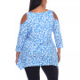 Plus Size Leopard Cold Shoulder Tunic Top