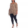 Plus Size Leopard Cold Shoulder Tunic Top