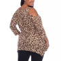 Plus Size Leopard Cold Shoulder Tunic Top