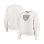 Women's White Las Vegas Raiders Milestone Tracker Pullover Sweatshirt