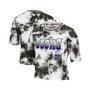 Women's Black and White Milwaukee Bucks Hardwood Classics Tie-Dye Cropped T-shirt
