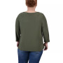 Plus Size 3/4 Sleeve Cutout Top