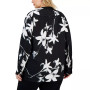 Plus Size Printed Split-Neck Button-Front Blouse