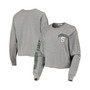 Women's '47 Heathered Gray Michigan State Spartans Ultra Max Parkway Long Sleeve Cropped T-shirt
