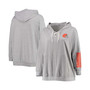 Women's Plus Size Heathered Gray Cleveland Browns Lace-Up Pullover Hoodie