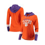 Women's Orange, Purple Clemson Tigers Passing Play Long Sleeve Hoodie T-shirt