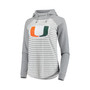 Women's Heathered Gray, White Miami Hurricanes Gloria Raglan Long Sleeve Hoodie T-shirt
