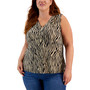 Plus Size Printed Stud-Trim Top, Created for Macy's