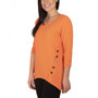 Women's Plus Size Button Detail Ribbed Tunic