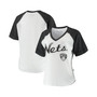 Women's White and Black Brooklyn Nets Around the Horn Rhinestone Raglan Tri-Blend V-Neck T-shirt