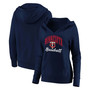Plus Size Navy Minnesota Twins Victory Script Crossover Neck Pullover Hoodie