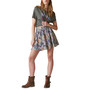 Women's Cotton Pull-On Patchwork Mini Skirt