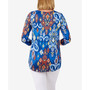 Plus Size Puff Print Ikat Top