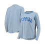 Women's Royal and White Florida Gators Melange Striped Boxy Long Sleeve T-shirt