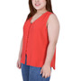 Plus Size Sleeveless Button-Front Blouse