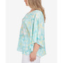 Plus Size Aqua Aficionada Printed Georgette Cape Top