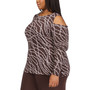 Plus Size Chain-Print Cold-Shoulder Top