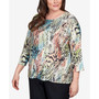 Plus Size Classics Abstract Tiger Stripe Top