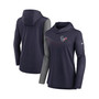 Women's Navy, Heathered Charcoal Houston Texans Chevron Hoodie Performance Long Sleeve T-shirt